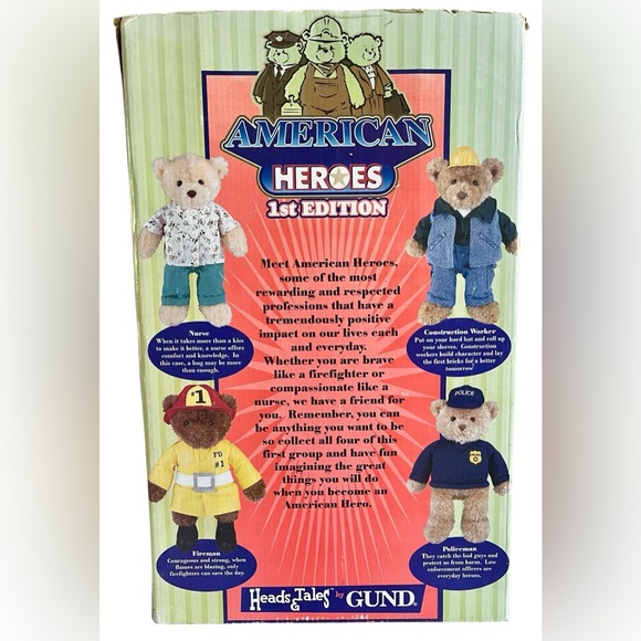 Gund American Heroes Police Bear In Original Packaging - Tan and Blue - Picture 2 of 9